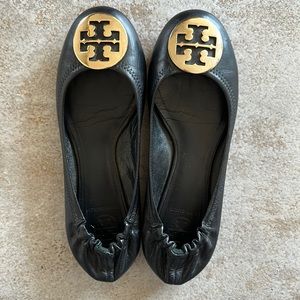 Tory Burch Claire Ballet Flats, Black, Size 7.5